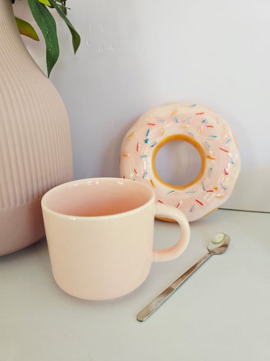 Donut Saucer Ceramic Mug