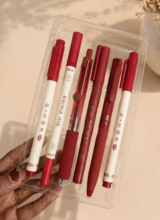 Red is Your Luck (Set of 6 pens)