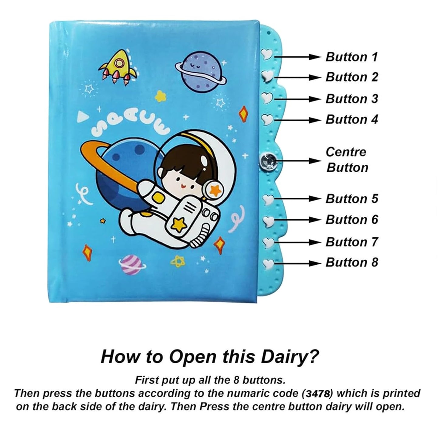 Space themed Lock Diary