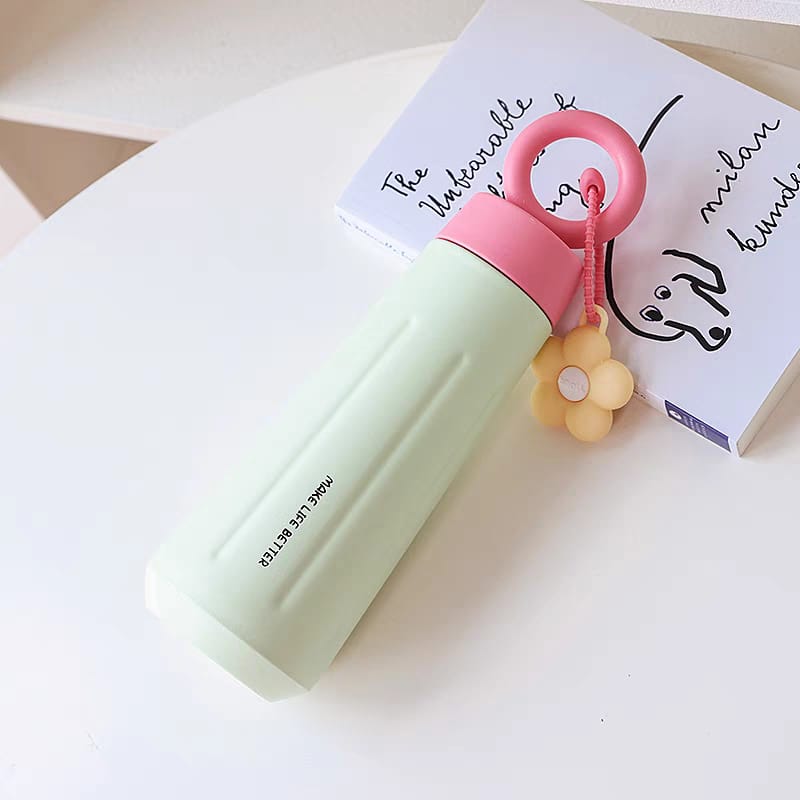 Flower Charm Stainless Steel Water Bottle