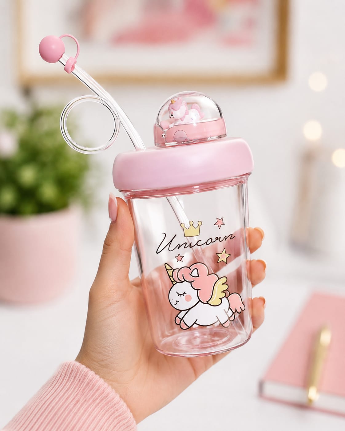 Unicorn Curly Straw Sipper