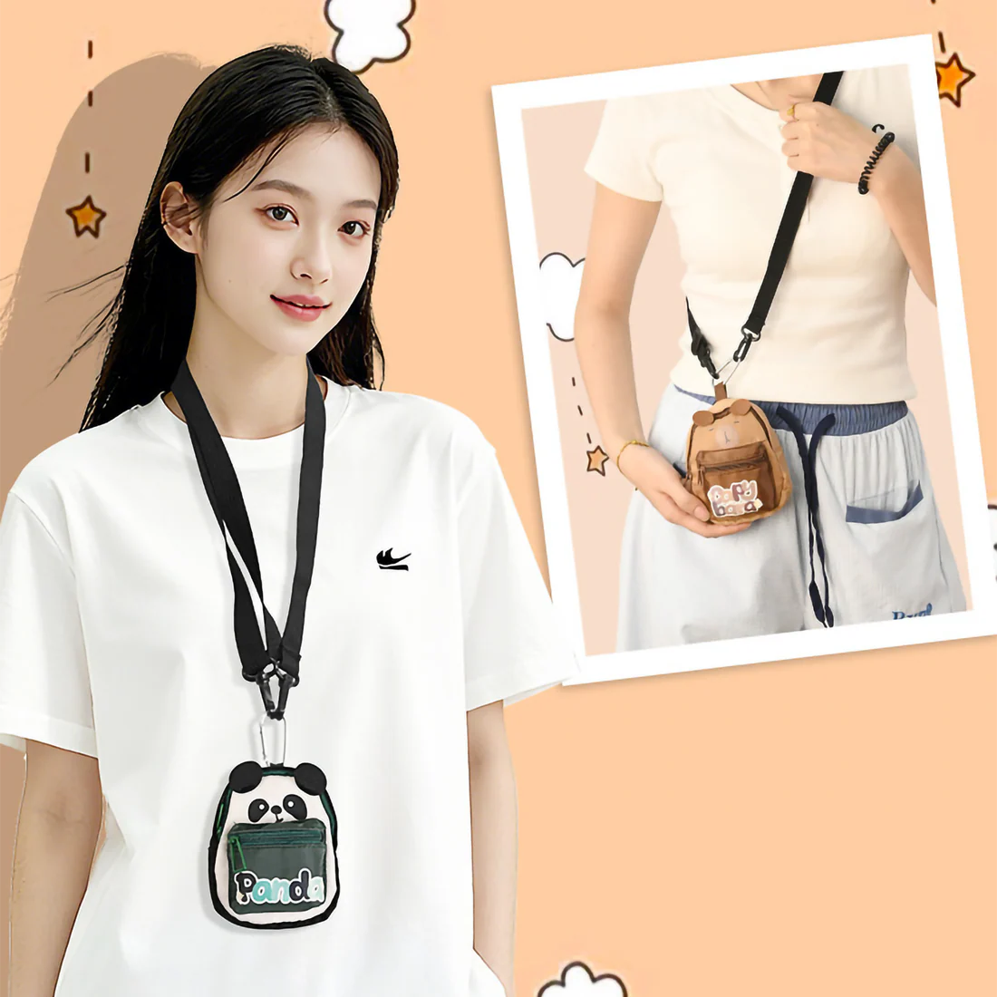 Cute Animal Shoulder Strap Coin Pouch