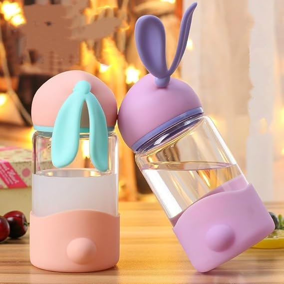 Bunny Ear Glass Water Bottle