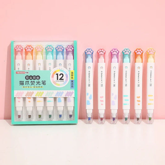 Double Sided Paw Highlighter (12 Colours)