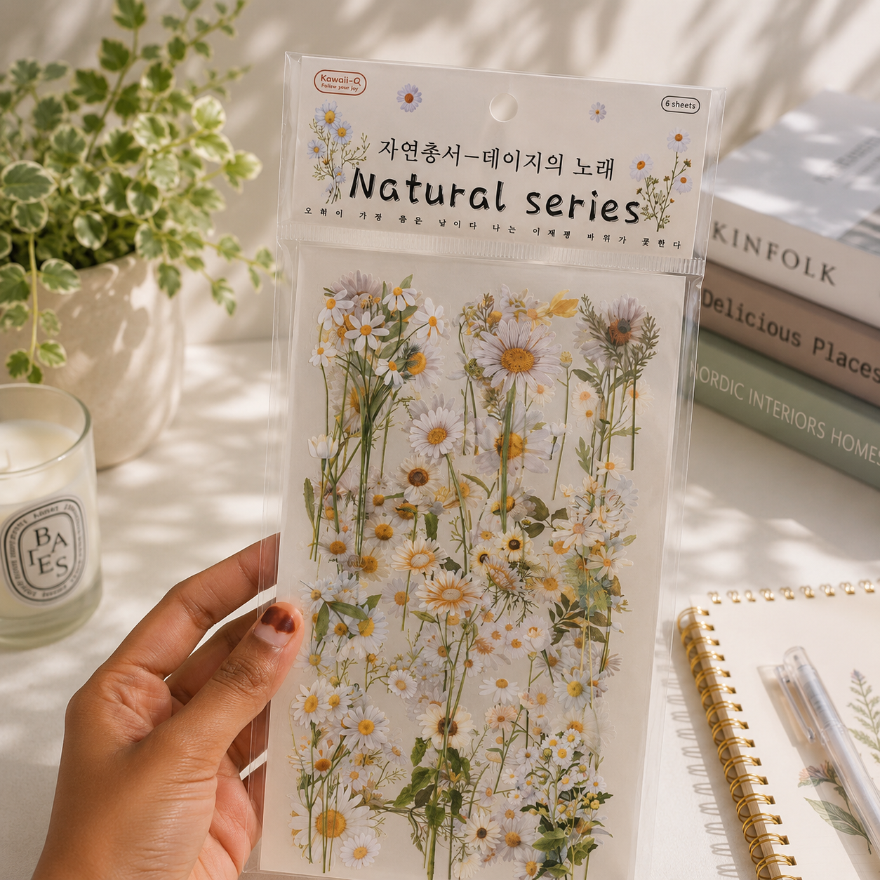 White Daisy Stickers