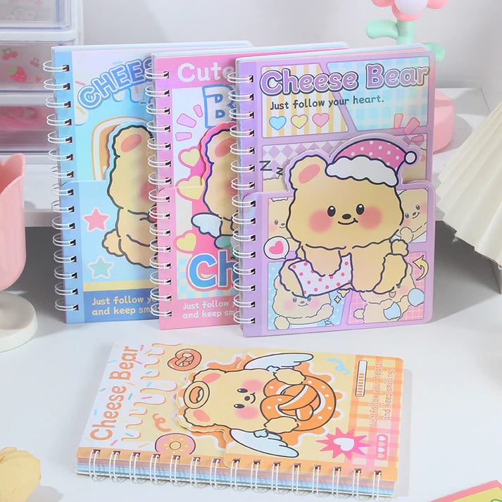 Cheese Bear Spiral Diary with Stickers