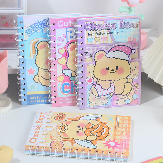Cheese Bear Spiral Diary with Stickers