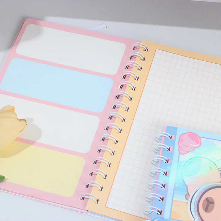 Cheese Bear Spiral Diary with Stickers