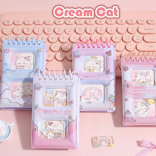 Cream cat mini spiral notepad