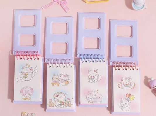 Cream cat mini spiral notepad