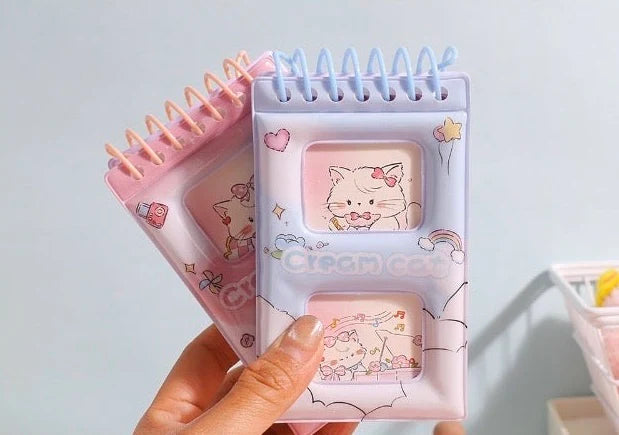 Cream cat mini spiral notepad