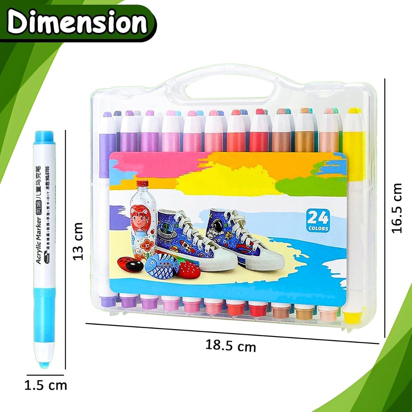 HiMiC Acrylic Markers 24 Colours Set