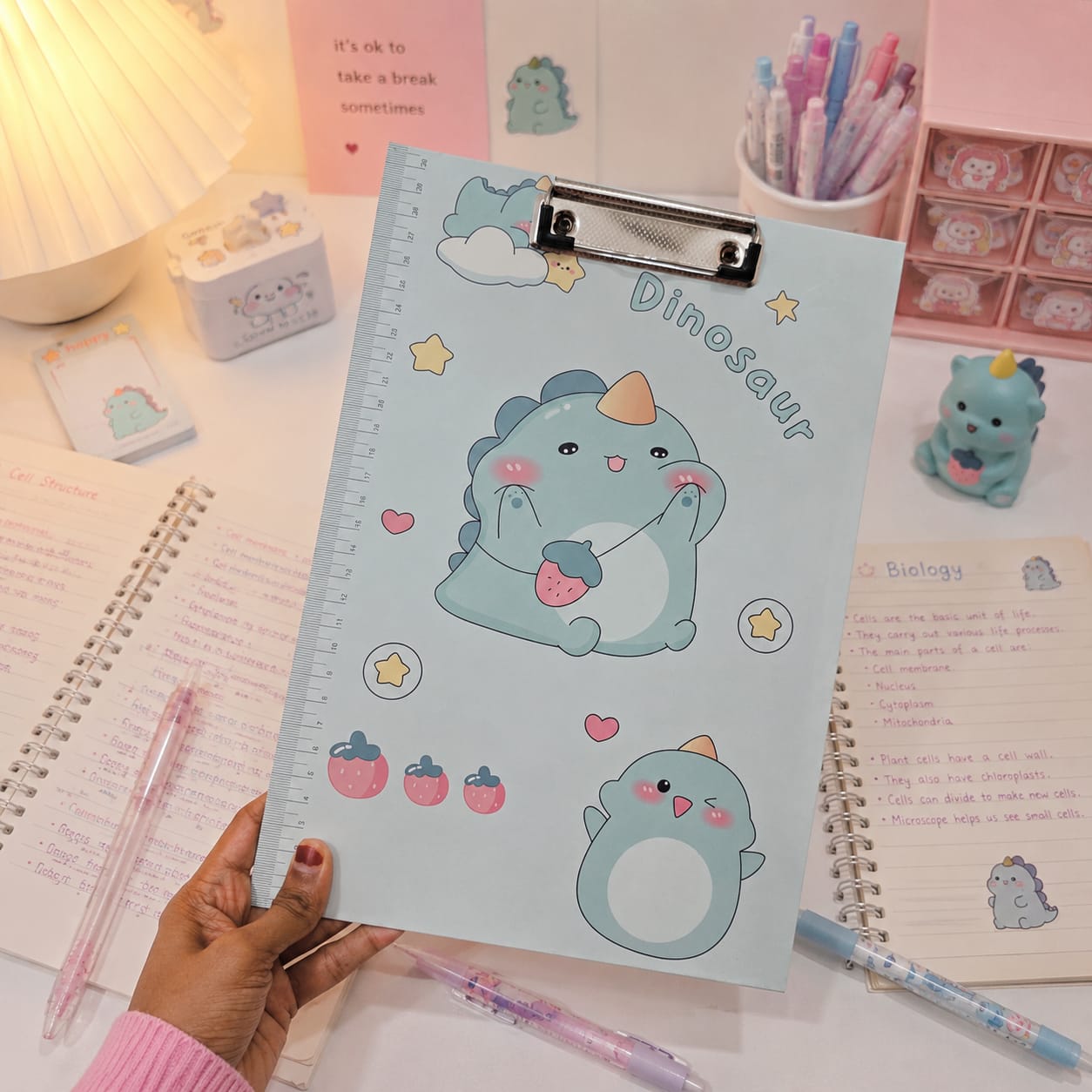 Cute Dino Kawaii Exam Board