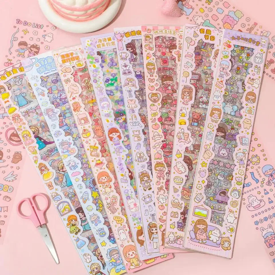 Kawaii Girl Long Sheet Stickers