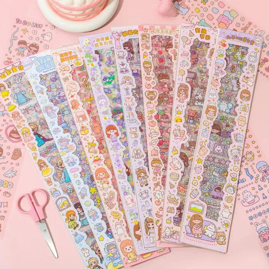 Kawaii Girl Long Sheet Stickers