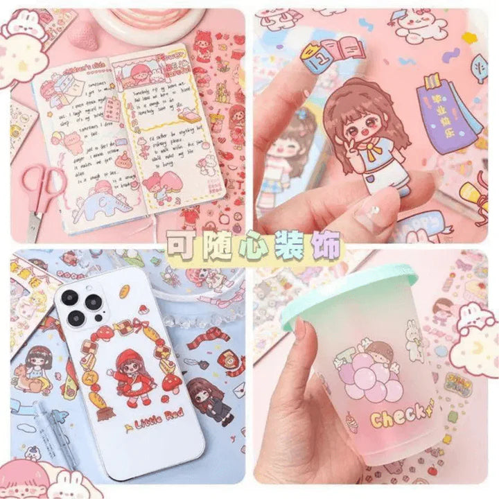 Kawaii Girl Long Sheet Stickers