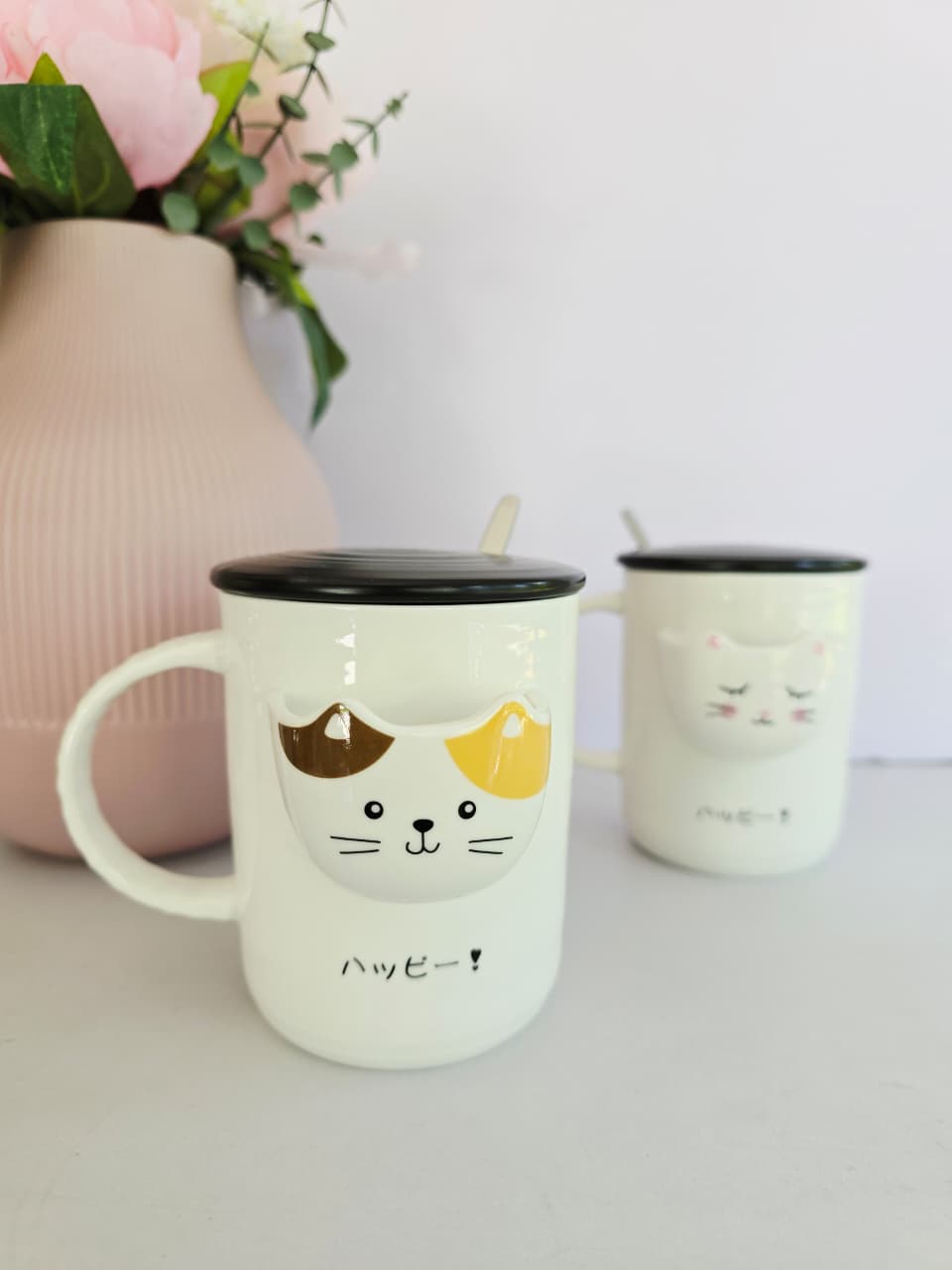 Kitty with Tea Bag Holder Ceramic Mug