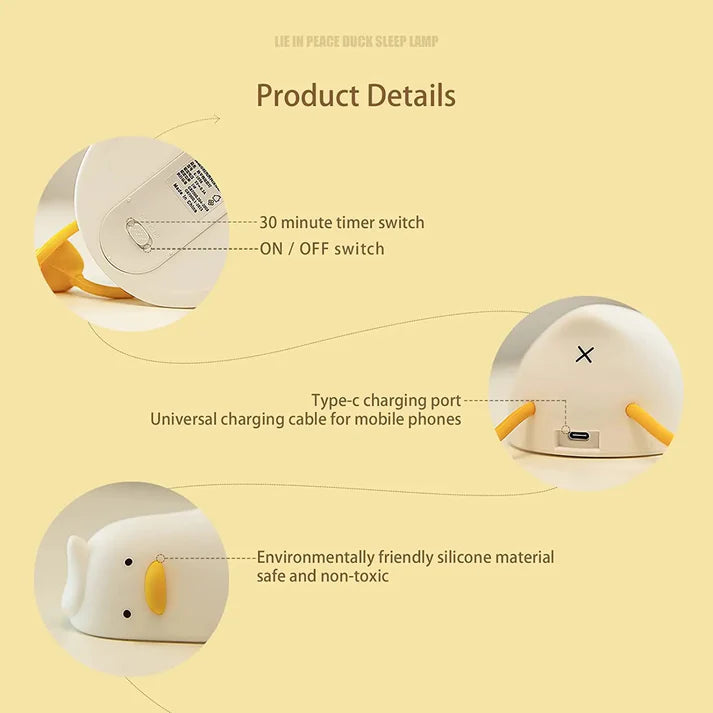 Lying Duck Silicone Lamp