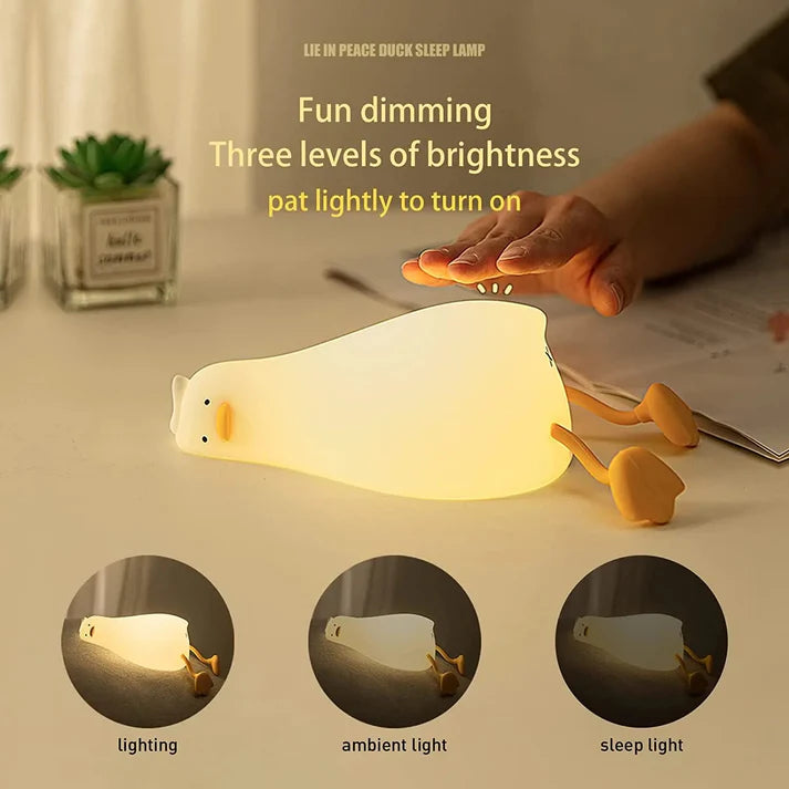 Lying Duck Silicone Lamp