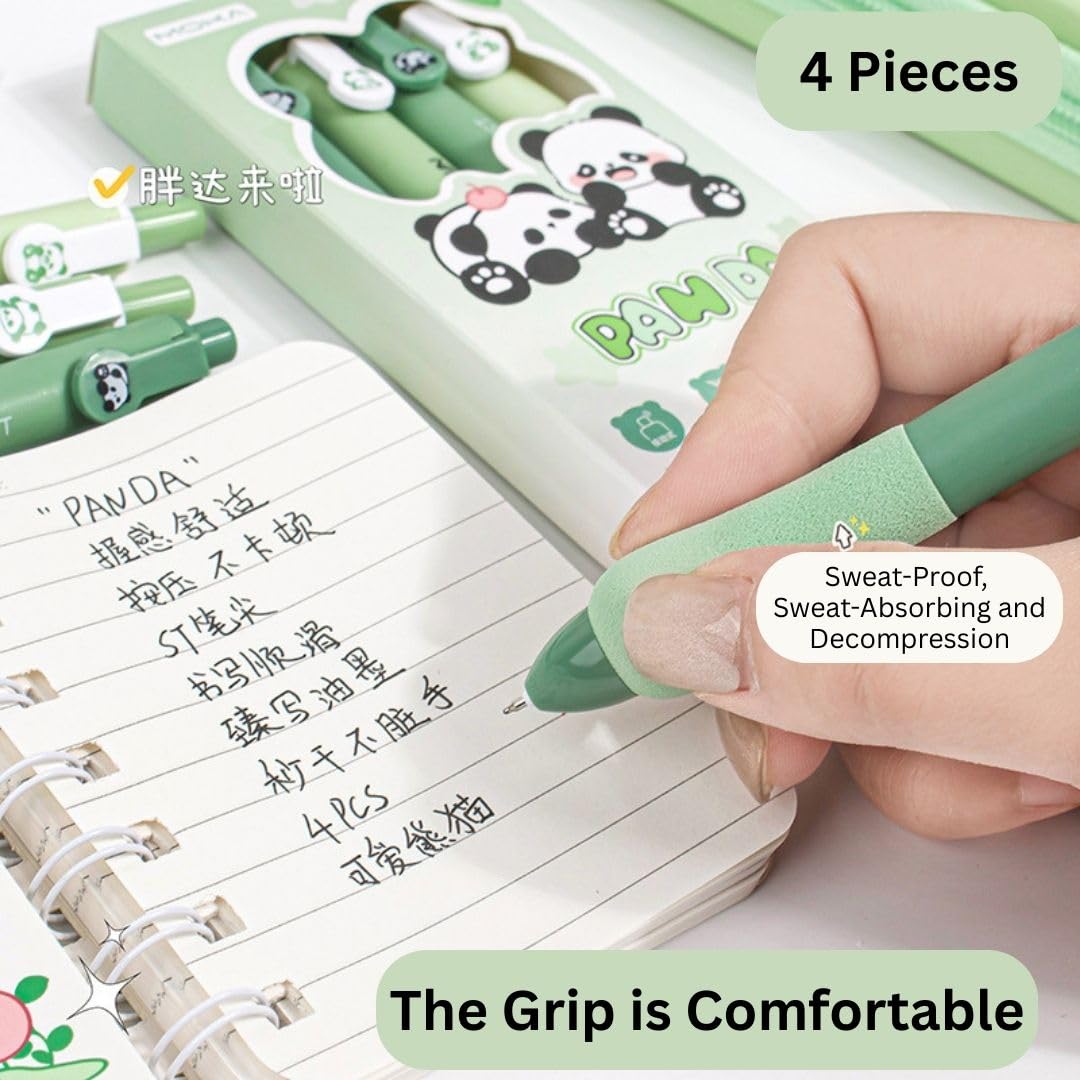 Moka Panda Soft Grip Pen (set of 4)