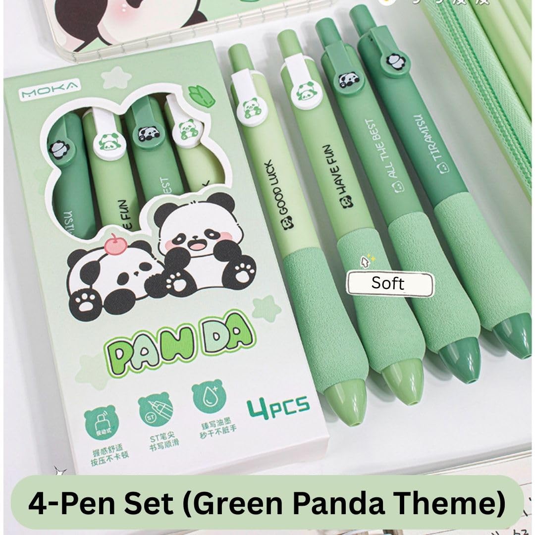 Moka Panda Soft Grip Pen (set of 4)