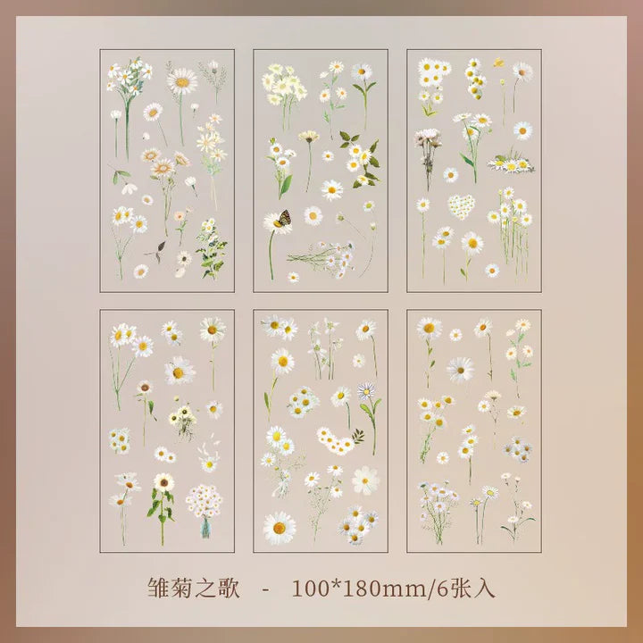White Daisy Stickers