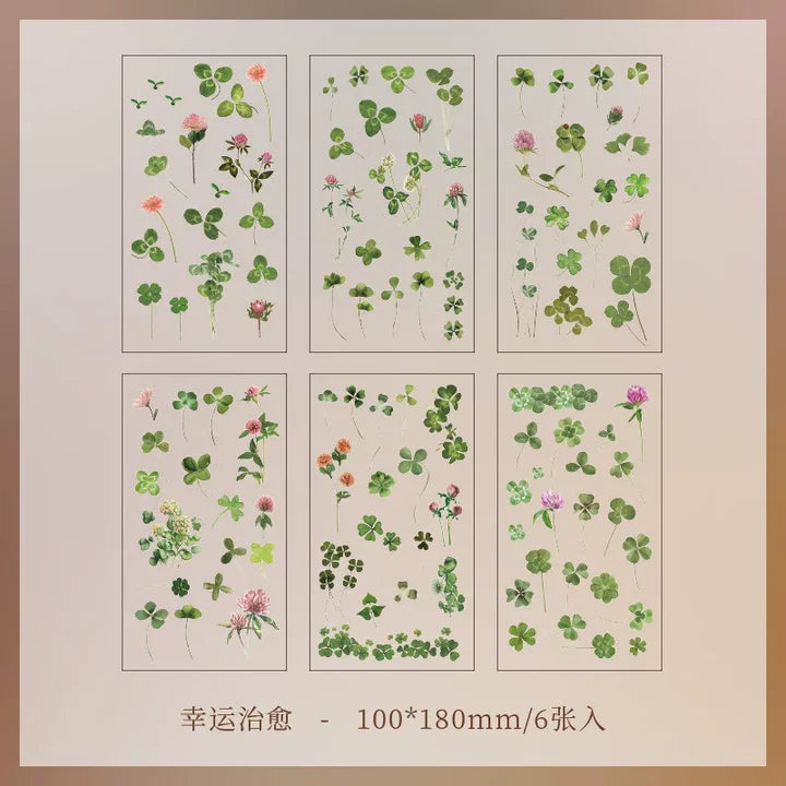 Lucky Leaf with Flowers Sticker