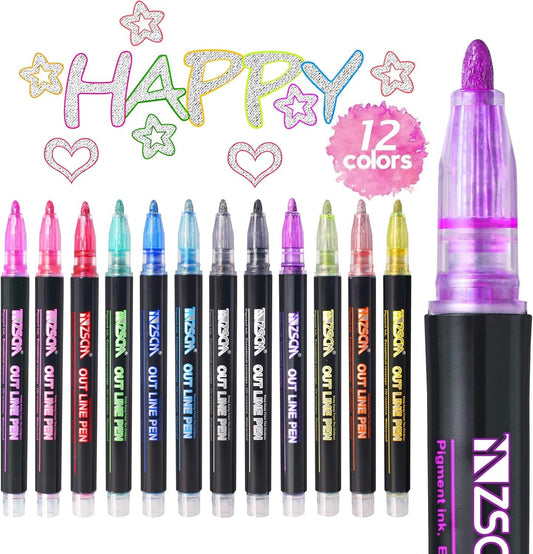 Outline Pen - 12 colour set