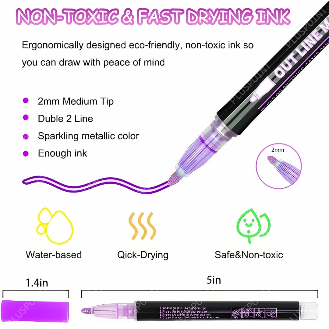 Outline Pen - 12 colour set
