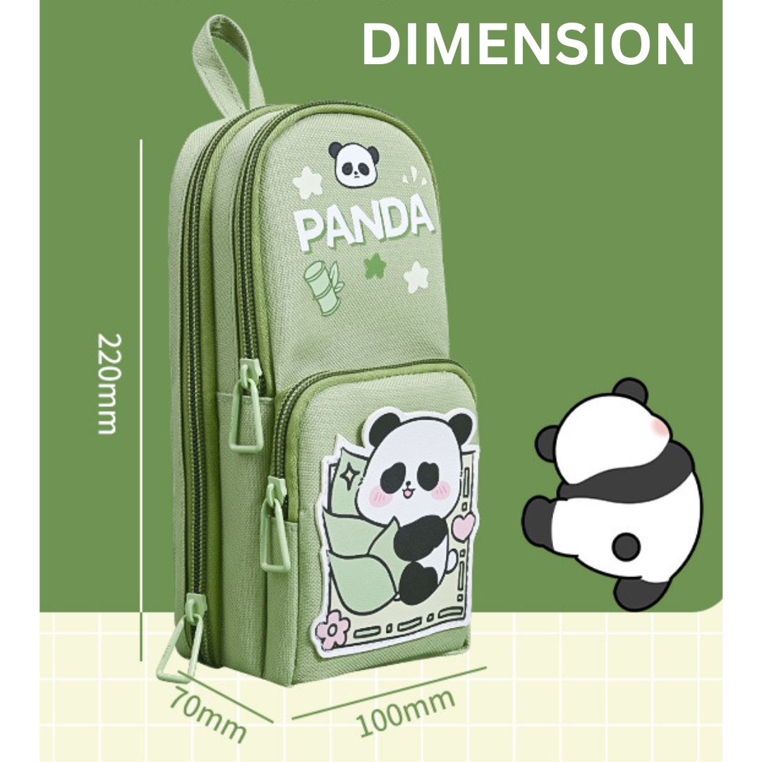 Panda 6 Pocket Pencil Pouch