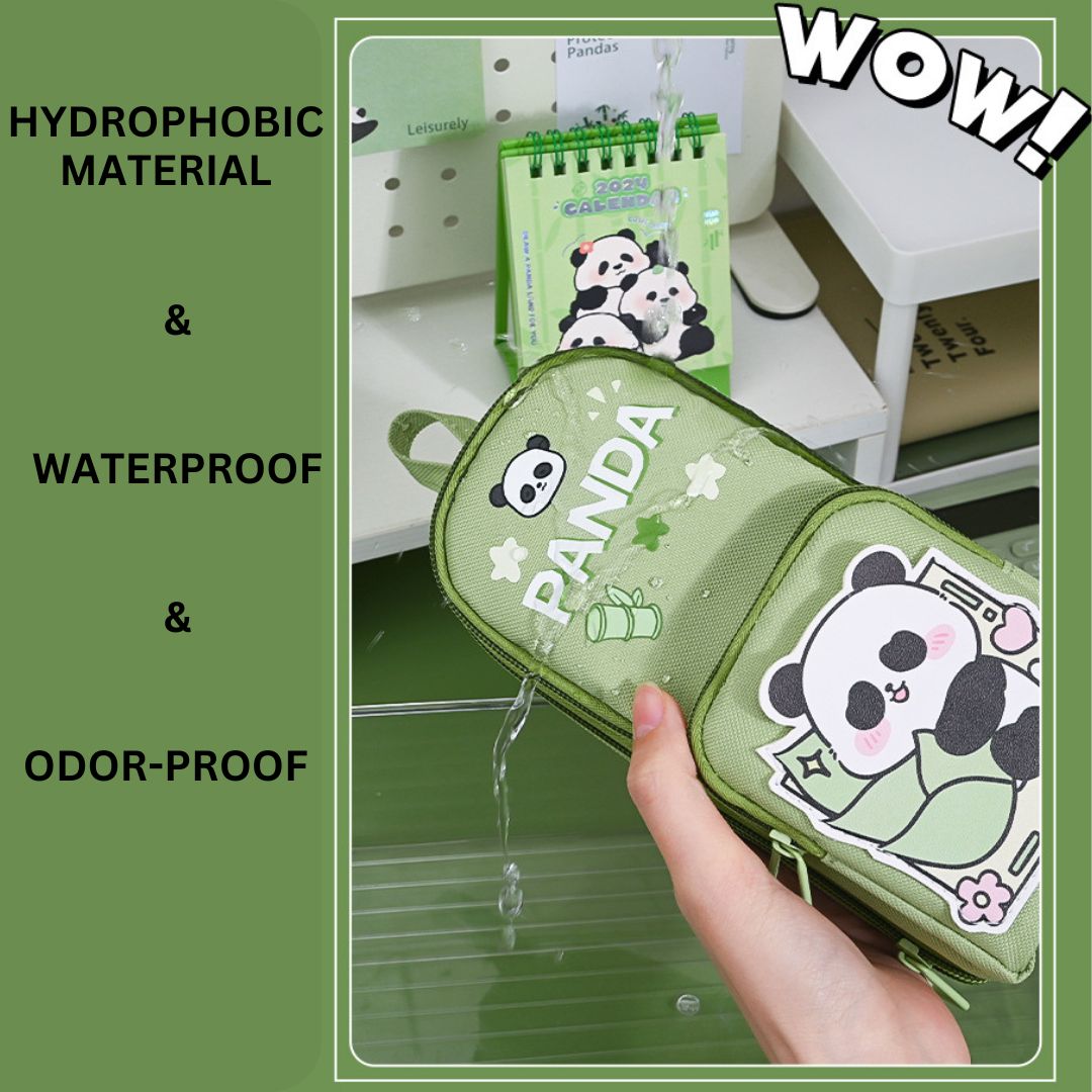 Panda 6 Pocket Pencil Pouch