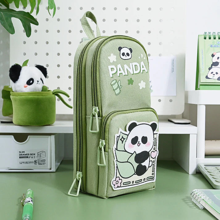 Panda 6 Pocket Pencil Pouch