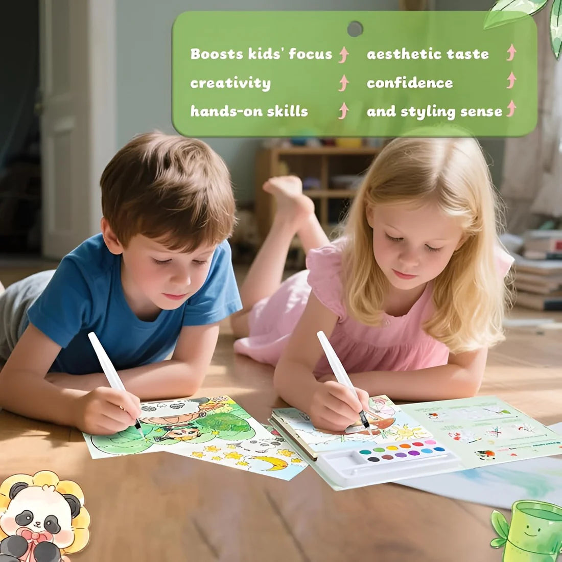 Panda Watercolouring Book