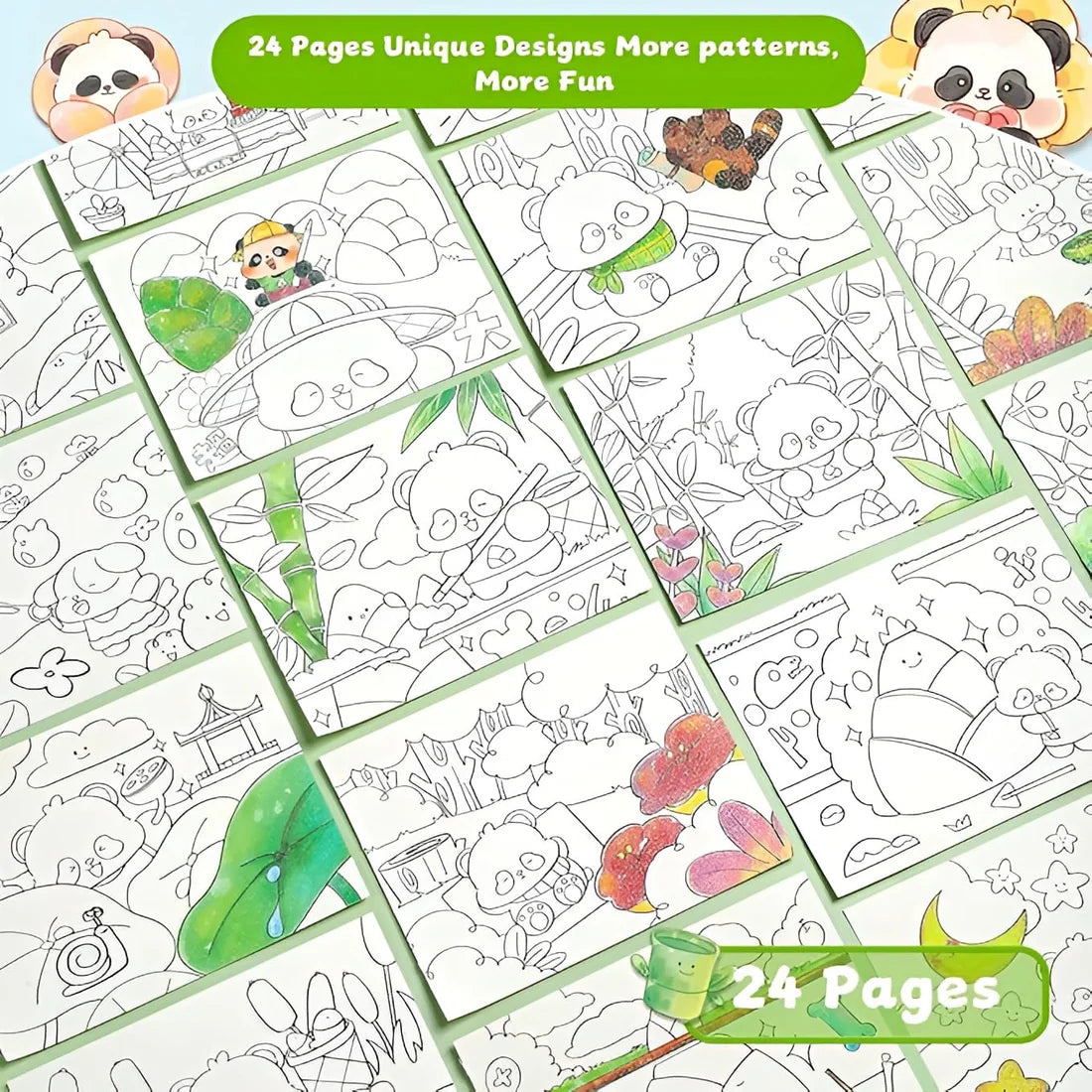 Panda Watercolouring Book
