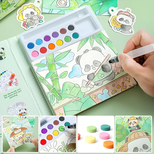 Panda Watercolouring Book