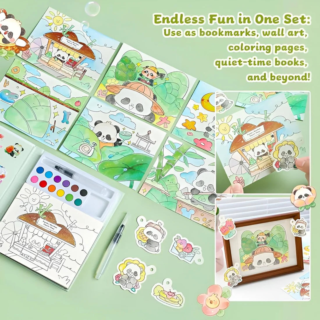 Panda Watercolouring Book