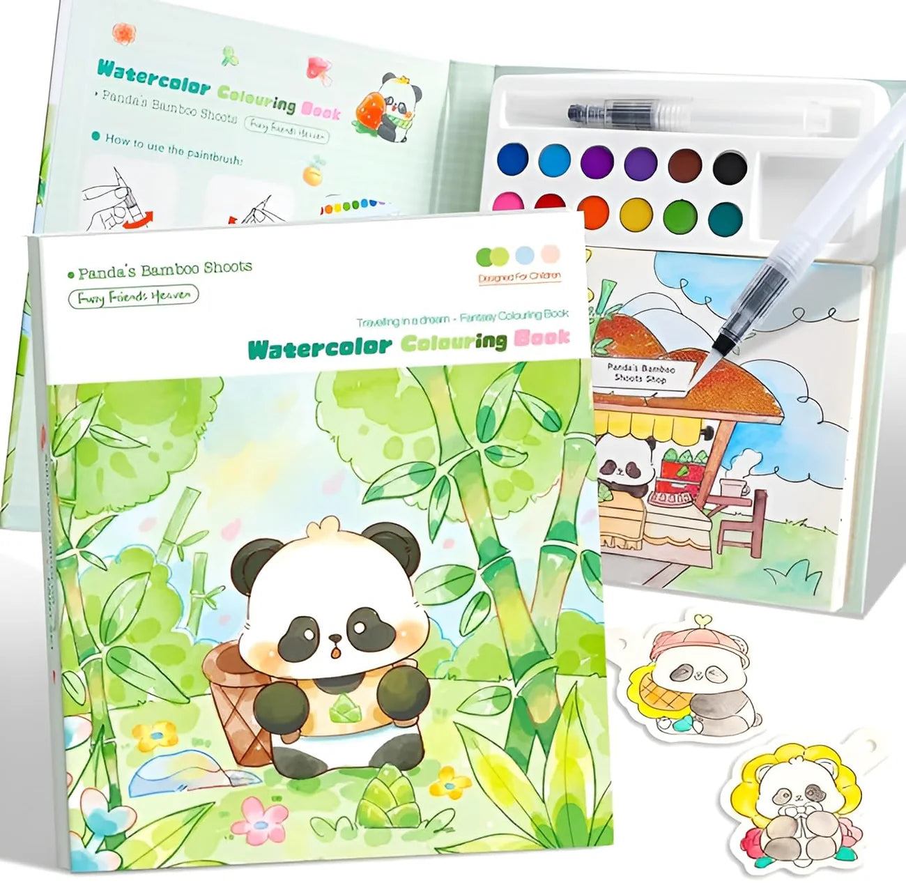 Panda Watercolouring Book