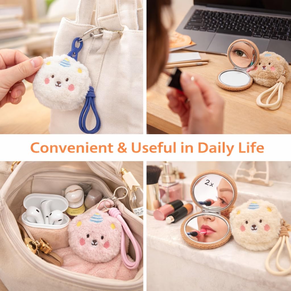 Plush Bear Double Sided Mirror
