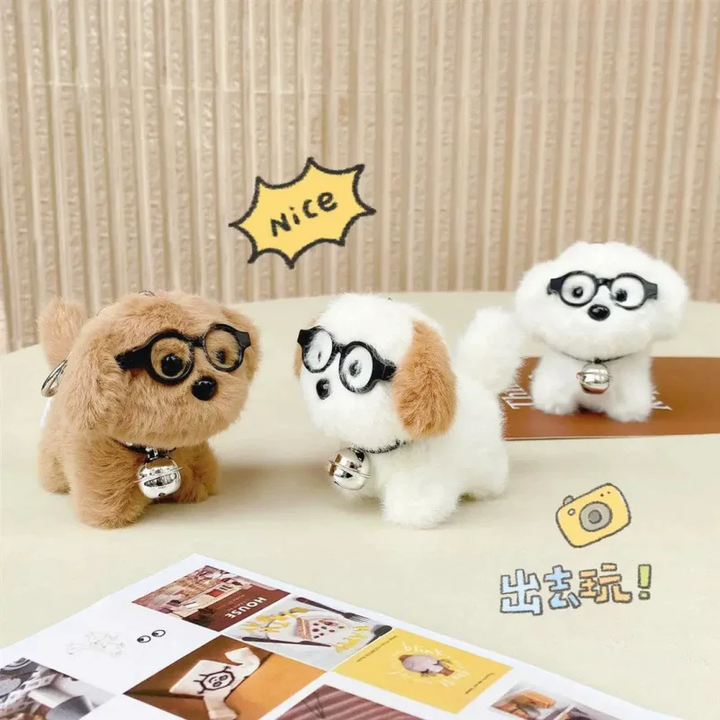 Cute Puppy with Specs Keychain