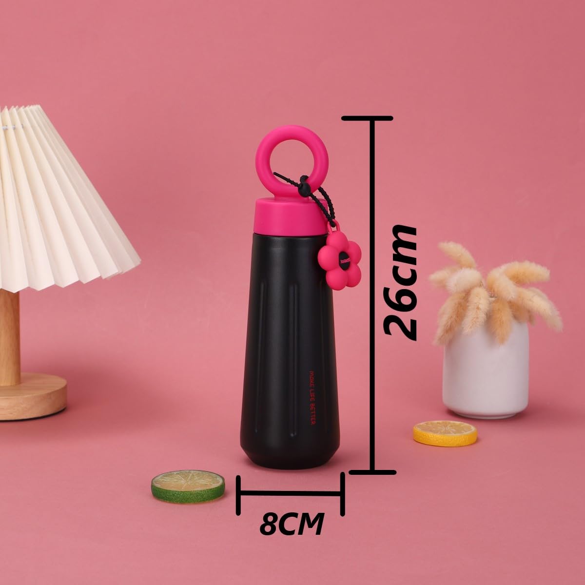 Flower Charm Stainless Steel Water Bottle