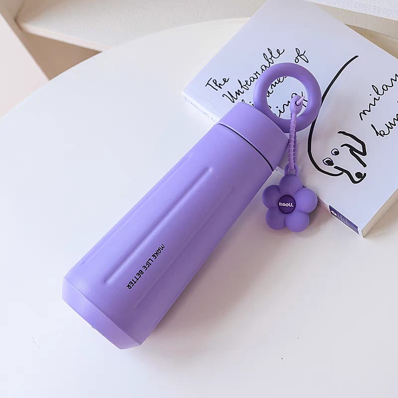 Flower Charm Stainless Steel Water Bottle