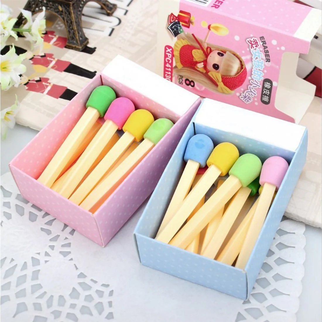 Riding Hood Matchstick Erasers